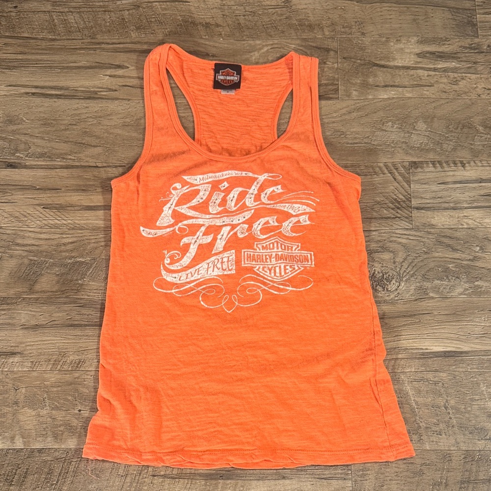 Harley-Davidson Women's Vibrant Orange Tank Top - Size M
